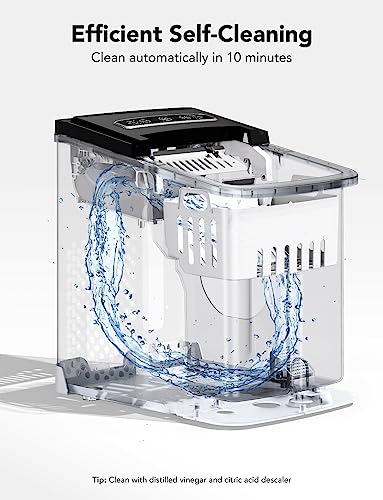 Smart Countertop Ice Maker Machine with Self-Cleaning, 26lbs/24Hrs, Stainless Silver U2144