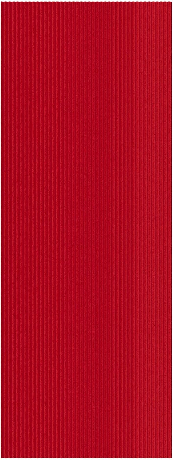 Non-Slip Rubberback 2x10 Indoor/Outdoor Runner Rug, 2' x 10', Red E596212