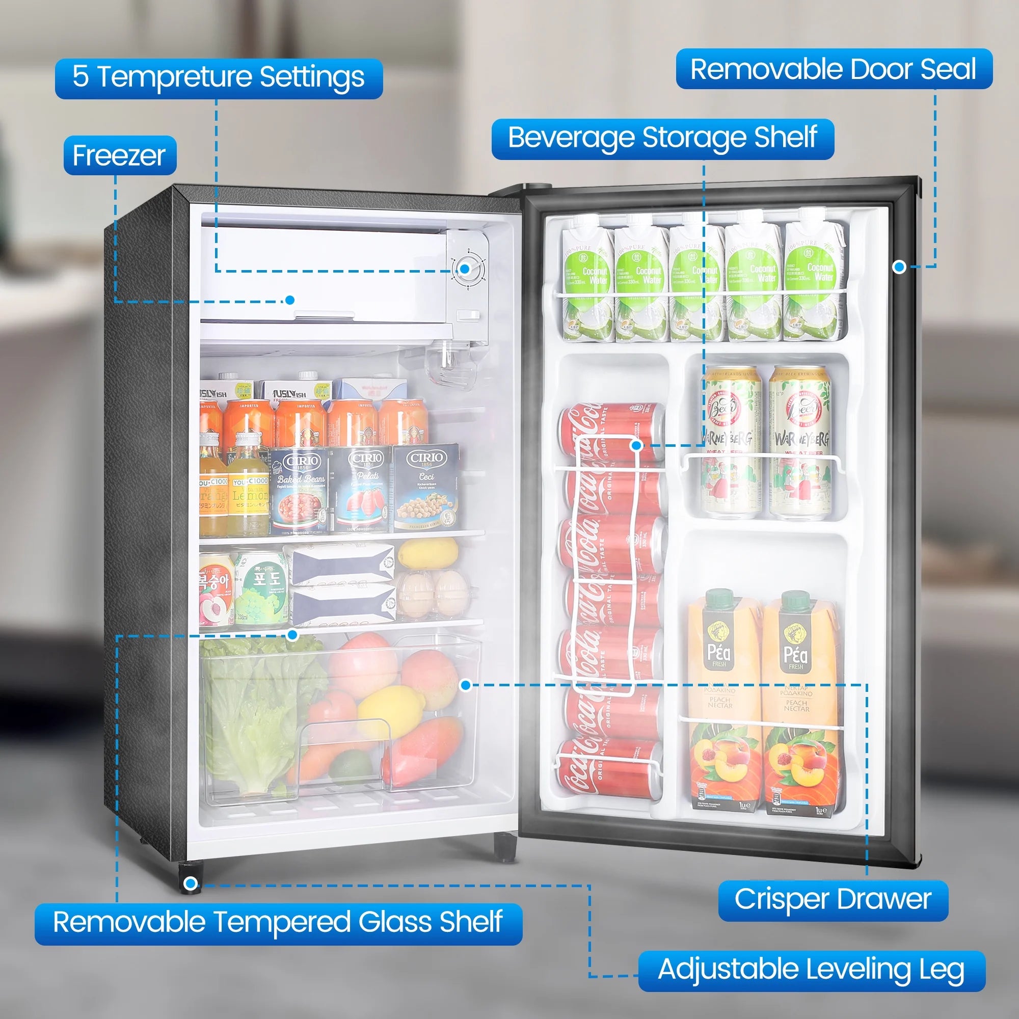 3.2 Cu ft Single Door Mini Fridge Z547