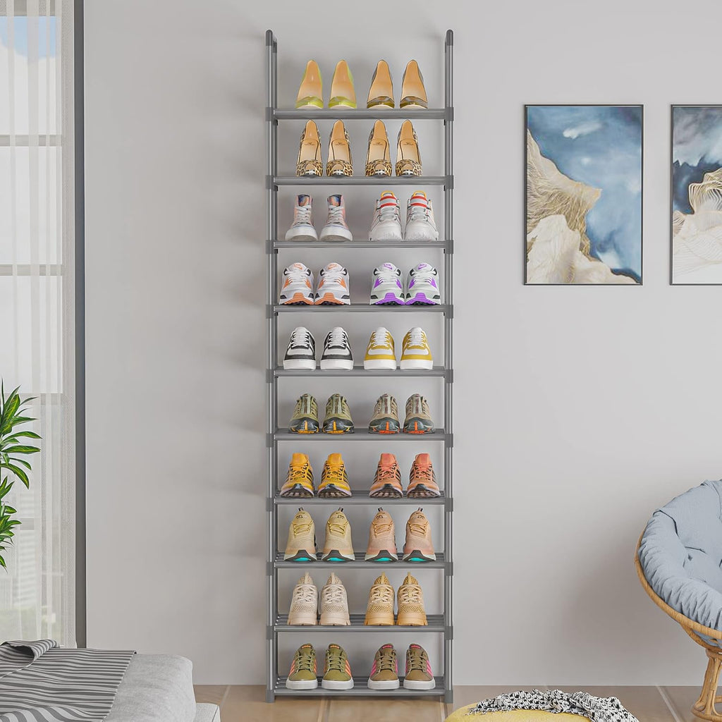 5 Tier Long Shoe Rack and 10 Tier Narrow Tall Shoe Rack N293