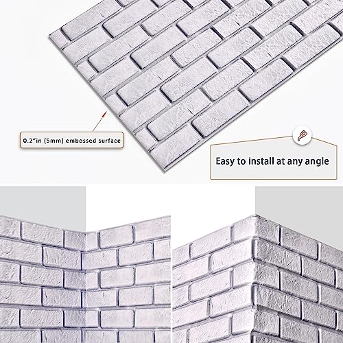 10Pcs 3D Wall Panels Peel and Stick PVC Faux Stone Backsplash E9054
