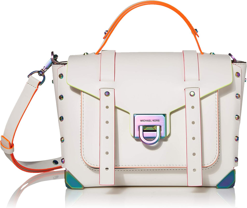 Optic White Medium Top-Handle Satchel Y136
