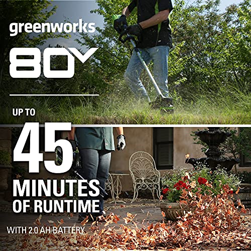 80V Cordless Brushless String Trimmer and Leaf Blower Combo with 2Ah Battery and Charger Z8303