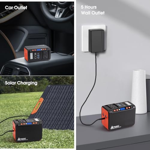 120W Peak Solar Generator Portable Power Station with 21W Panels 88Wh Solar Charger Power Bank O4837