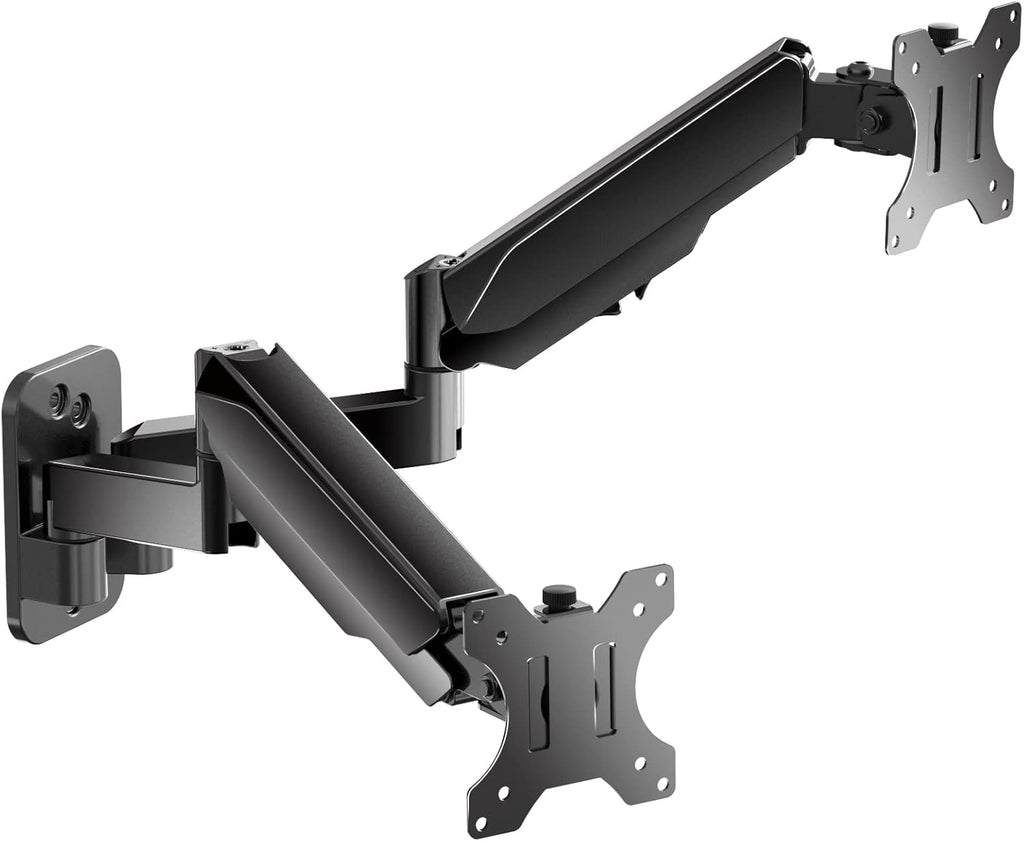 Black Gas Spring Dual Monitor Wall Mount for 17 to 32 inch Screens J346