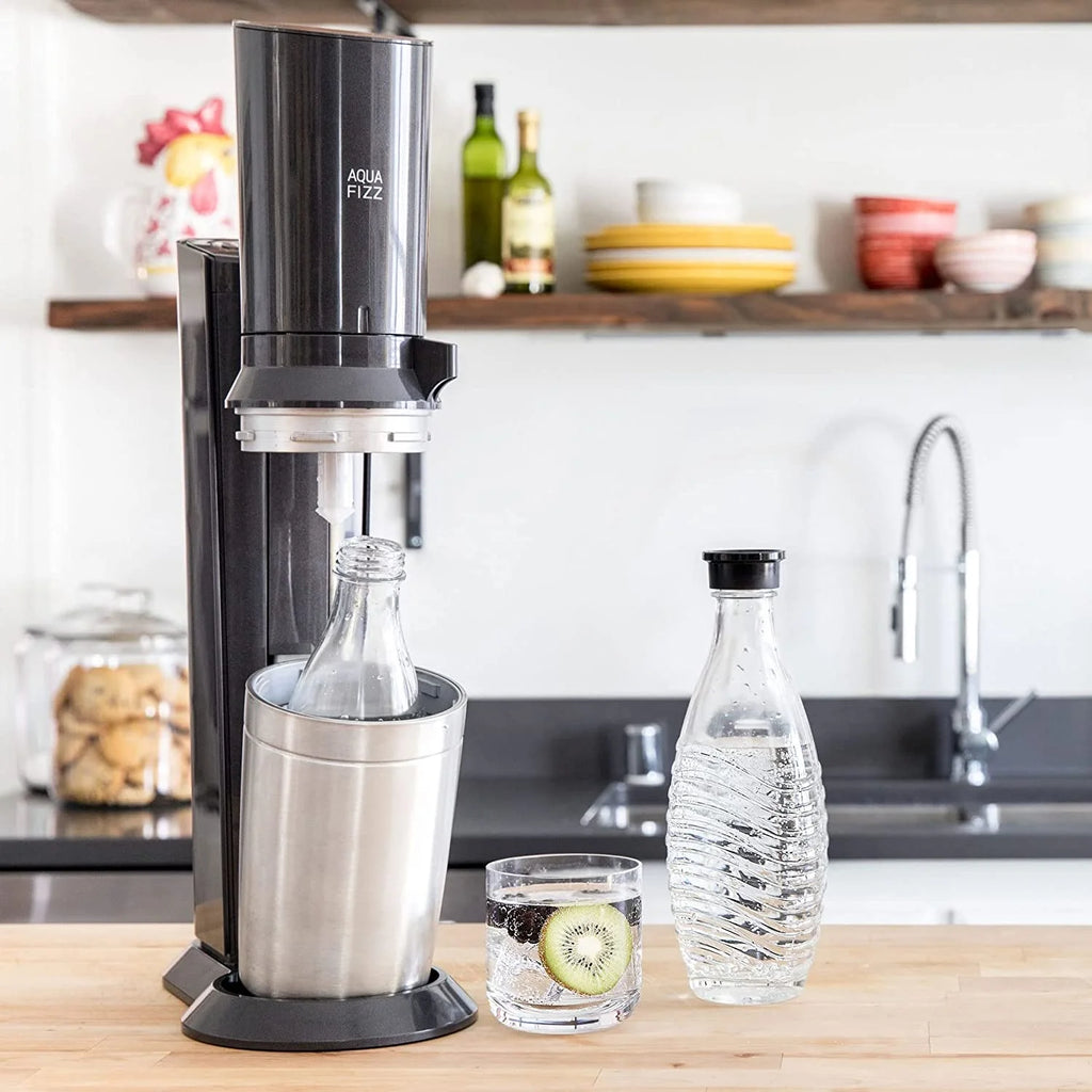Black Sparkling Water Maker with Co2 and Glass Carafes I79682