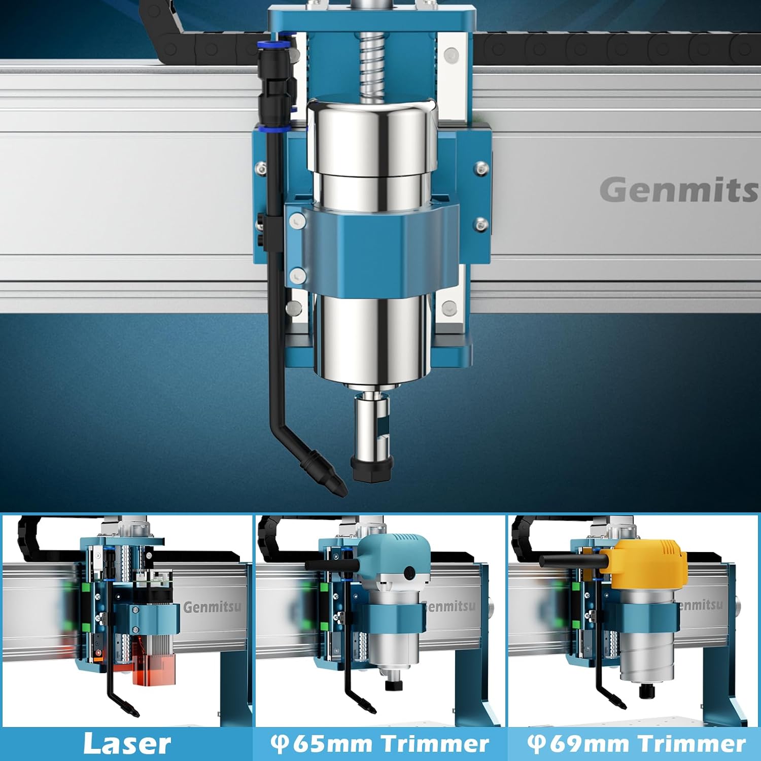 CNC Router Machine with Dust Shoe for 52mm Diameter Motor W7832