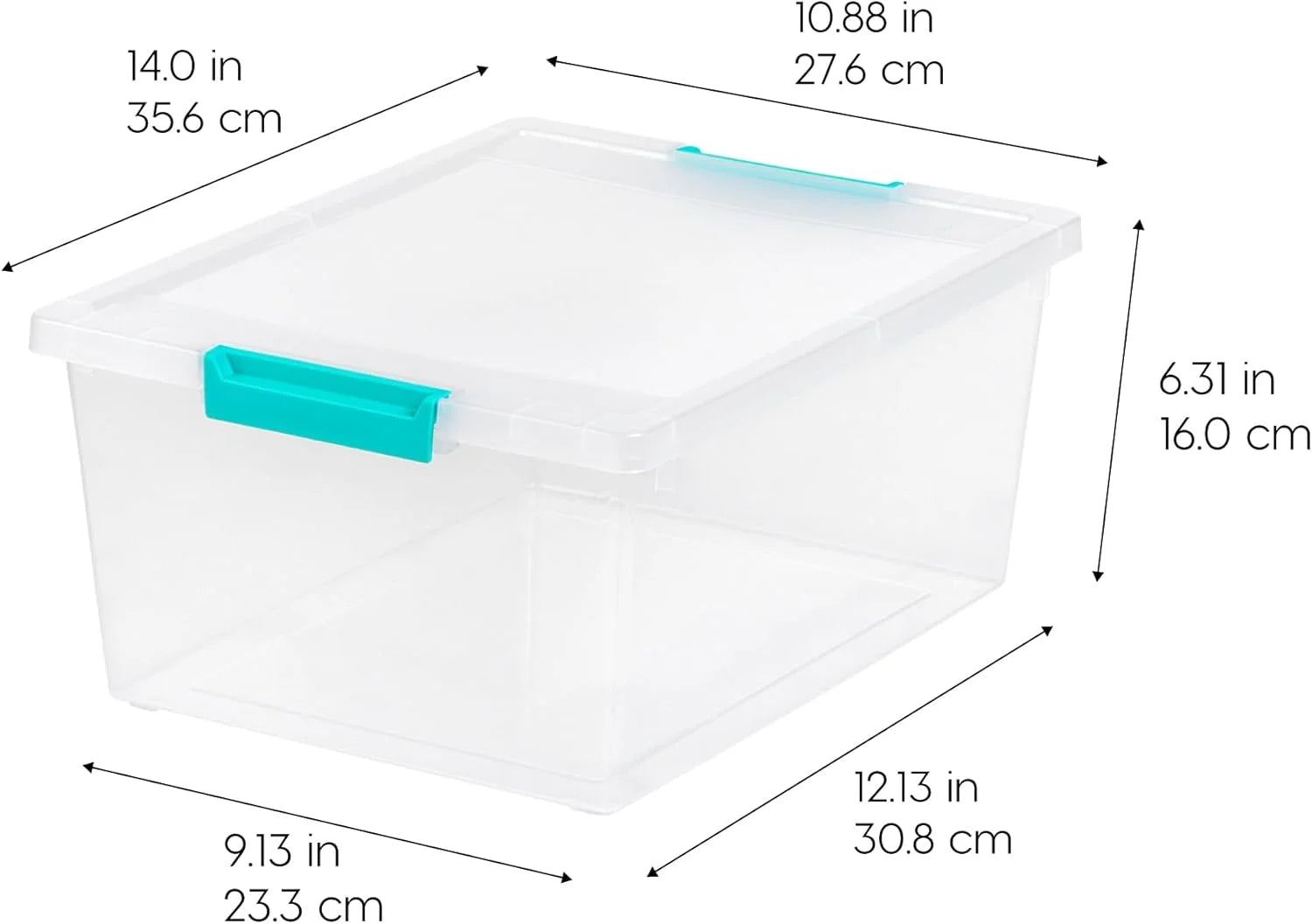 12 Qt Plastic Storage Bins, 4 Pack S882