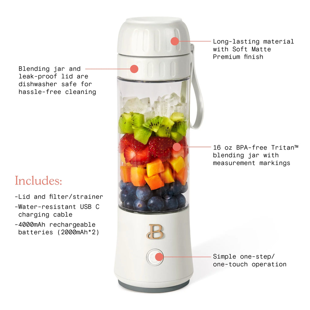 Portable Blender 70 W 16 oz White Icing Z1229