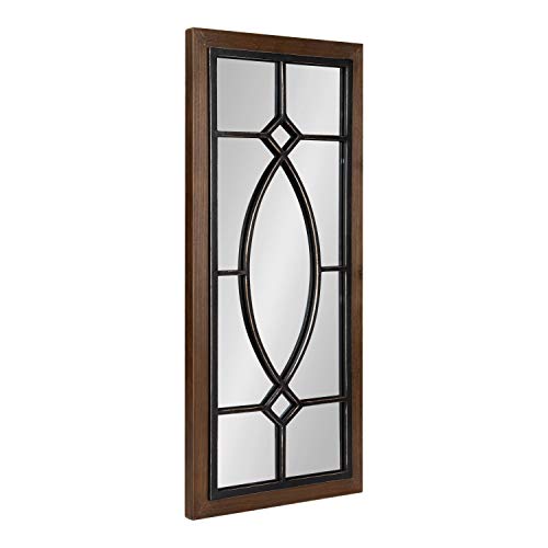 Black Wood and Metal Framed Wall Mirror E674046