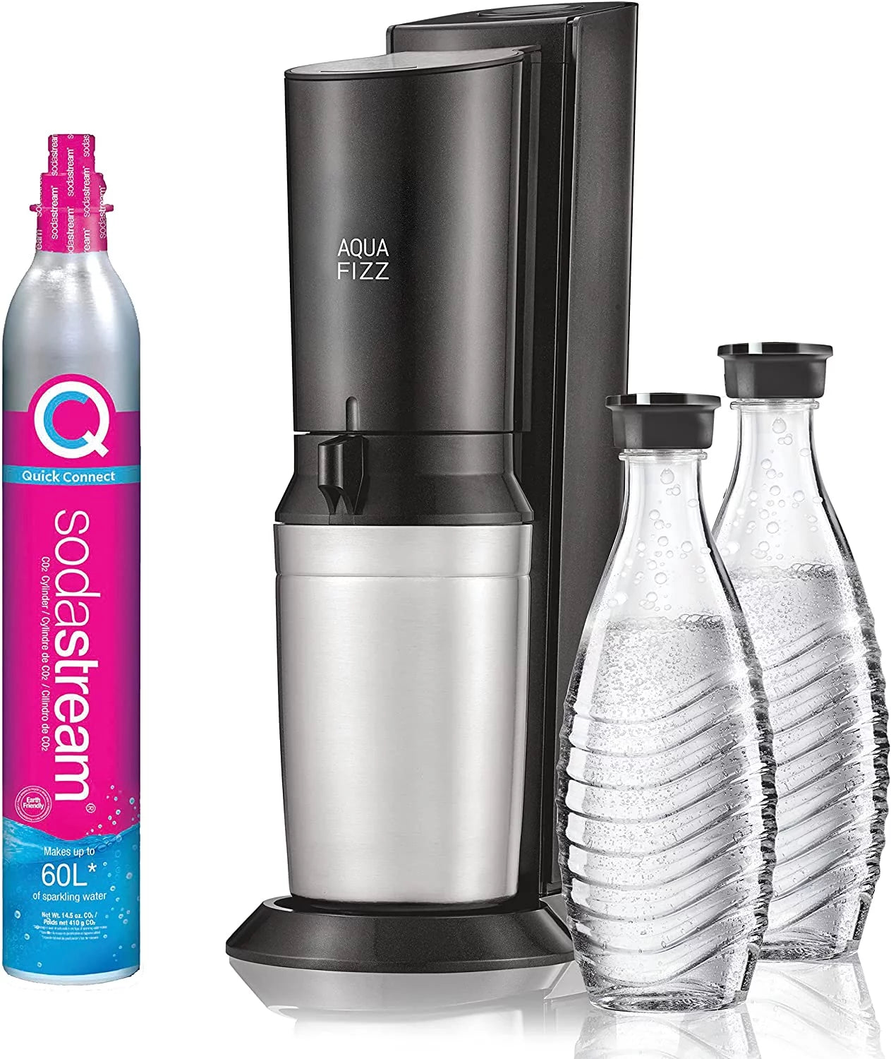 Black Sparkling Water Maker with Co2 and Glass Carafes I79682
