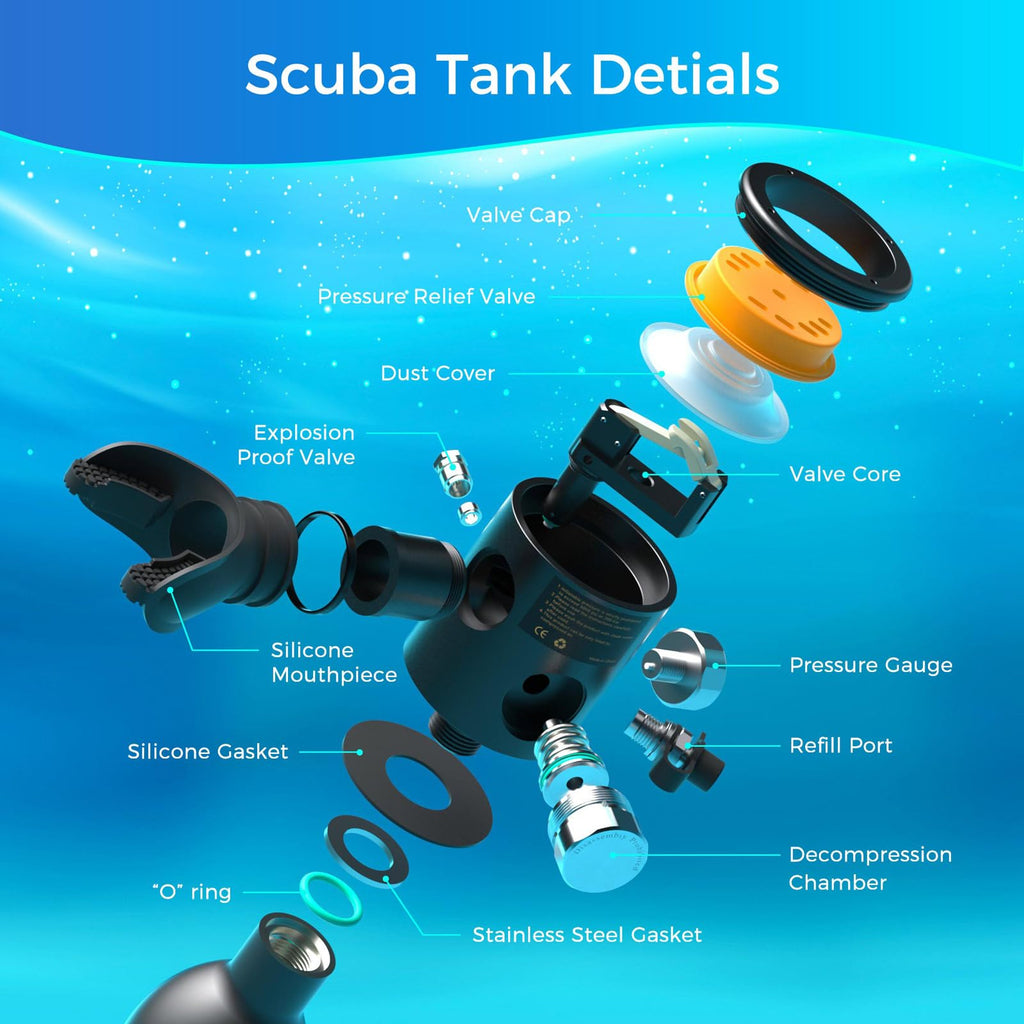 0.5L Mini Scuba Tank for Shallow Water Diving T65400