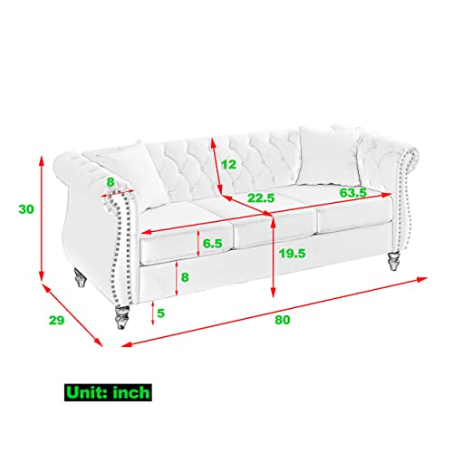 Beige Velvet 3 Seater Sofa Q54183