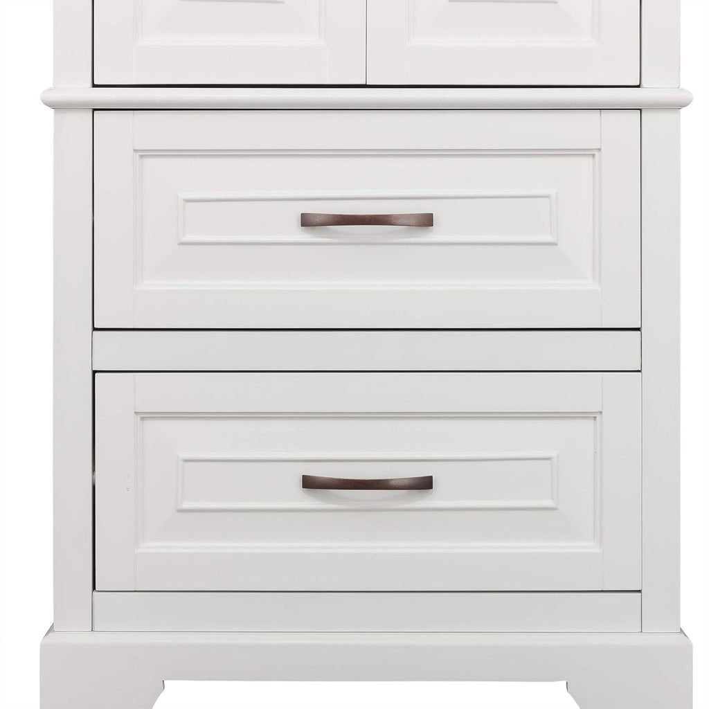 White Bathroom Storage Linen Cabinet Z1793