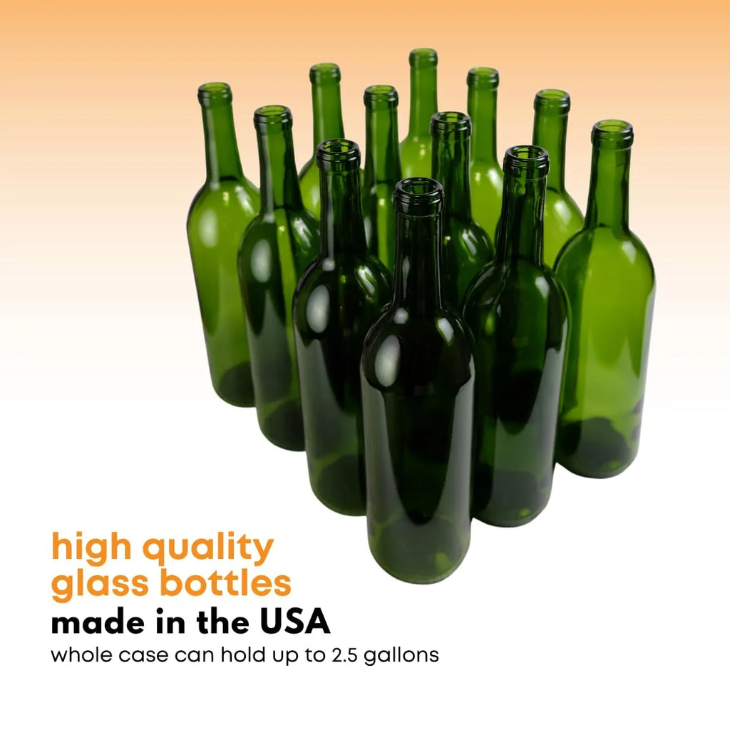 750 Ml Green Wine Bottles (Pack Of 12) V825