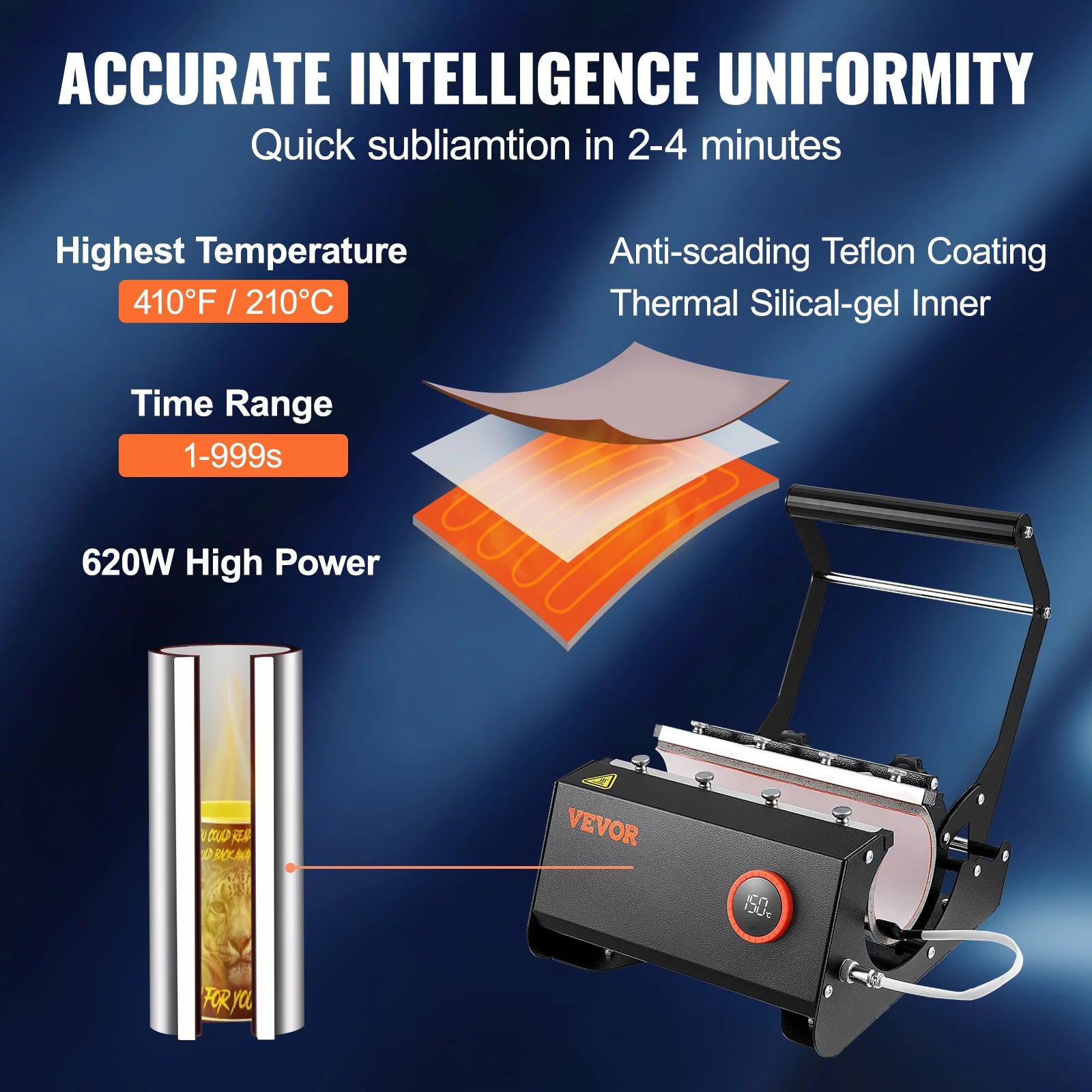 30oz Mug Heat Press Machine Sublimation Transfer for Straight Skinny Tumblers Q833310