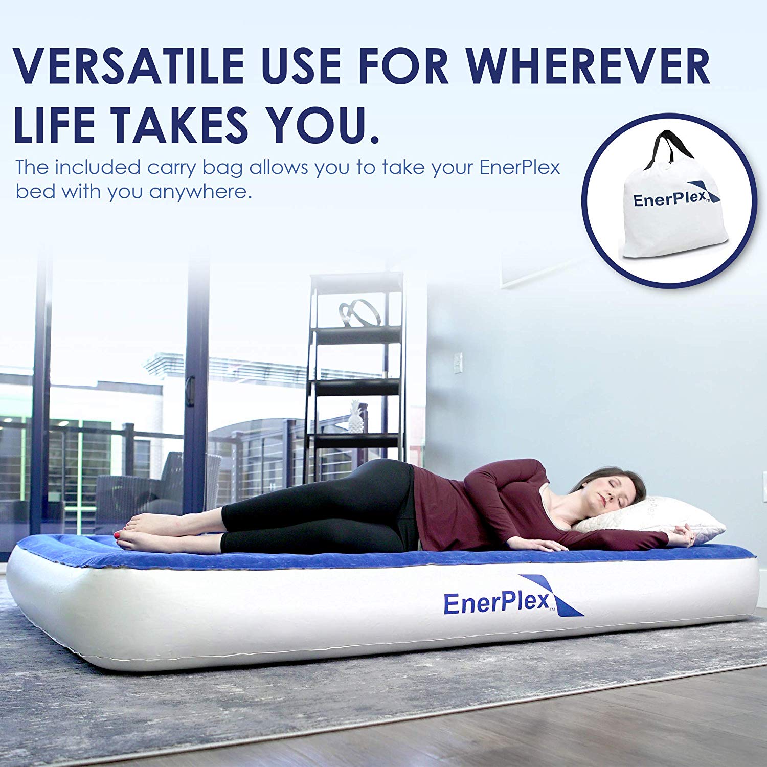 9 Inch Queen Camping Air Mattress with Pump M233526