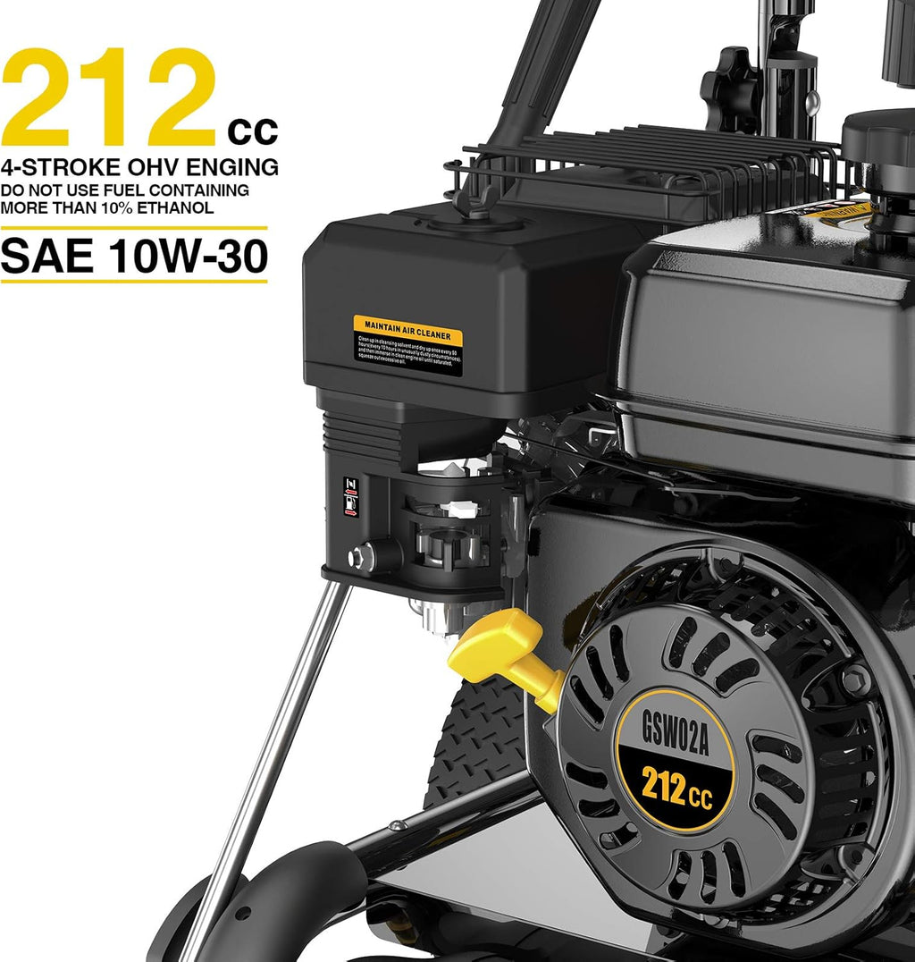 3500PSI Gas Pressure Washer 2.6GPM 212CC Power Washer with 50FT Hose and 5 Adjustable Nozzles N891472