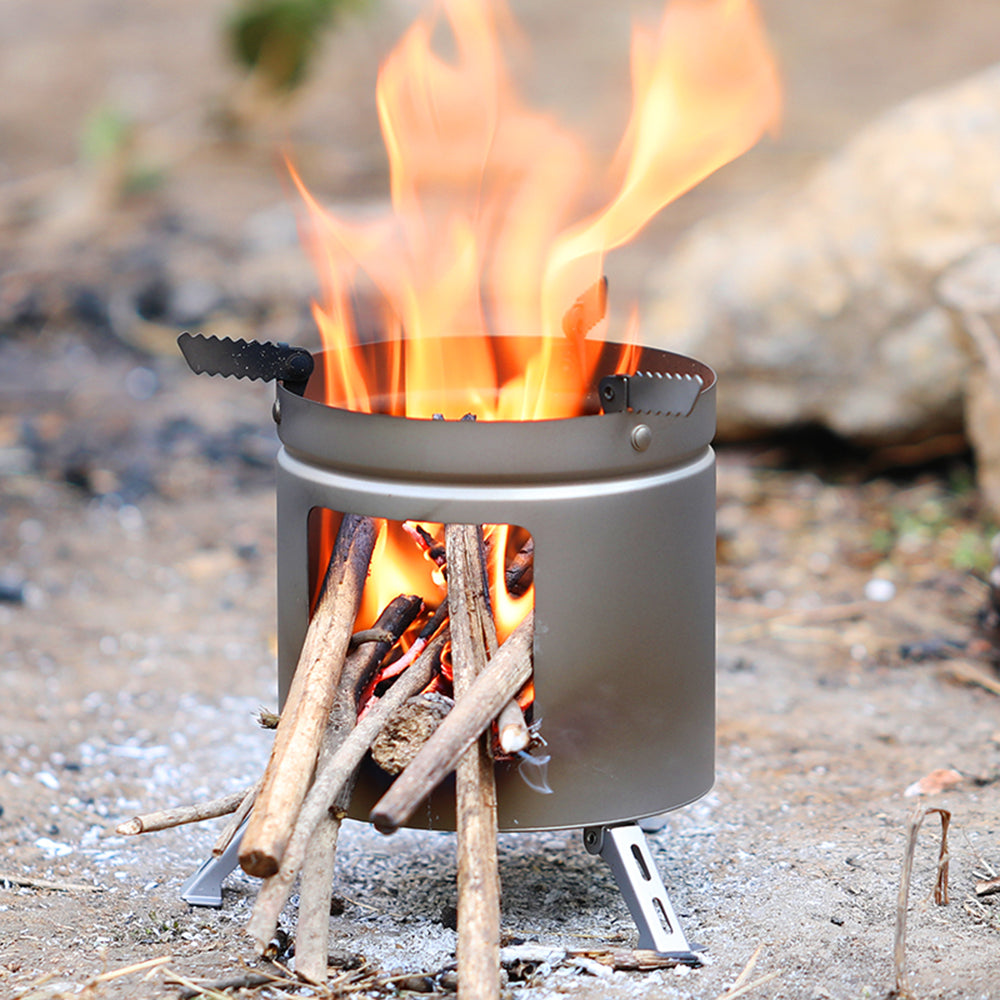 Titanium Camping Stove Ultralight Folding Wood Burning Stove G342978
