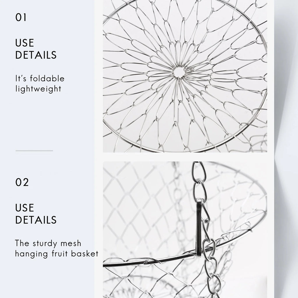 Silver 3 Tier Hanging Fruit Basket B595524
