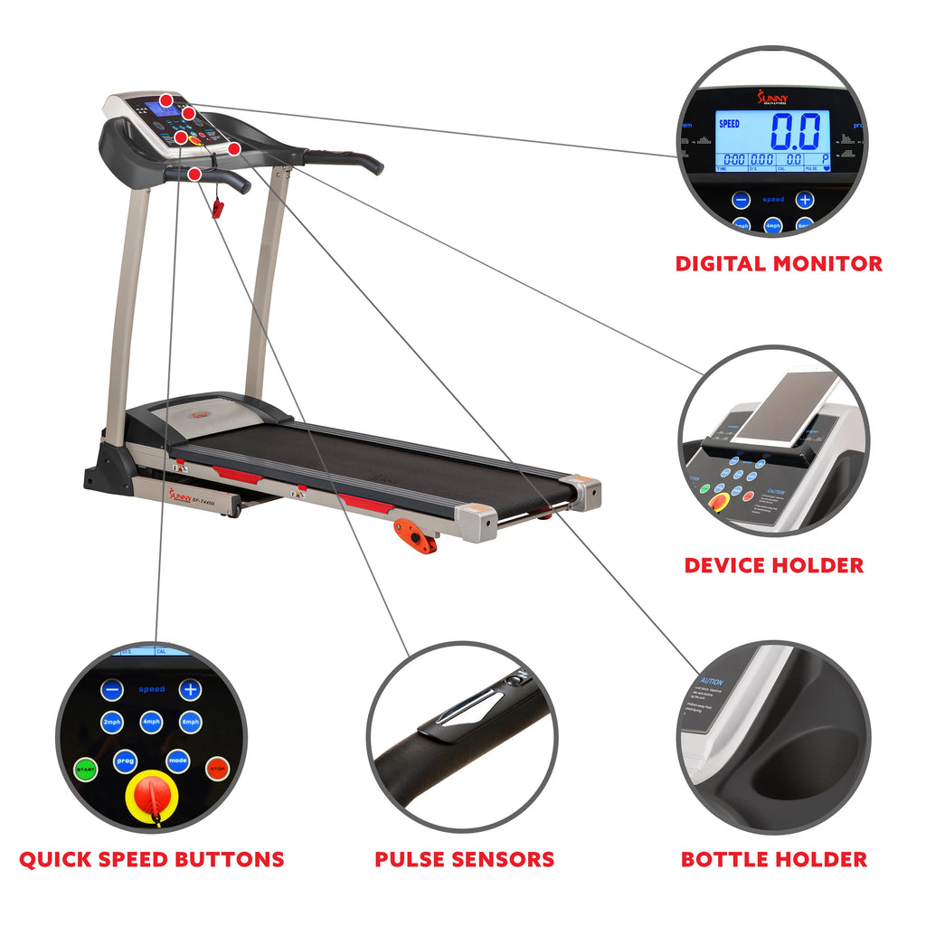 Manual Incline Folding Treadmill with Pulse Sensors LCD Monitor E28317