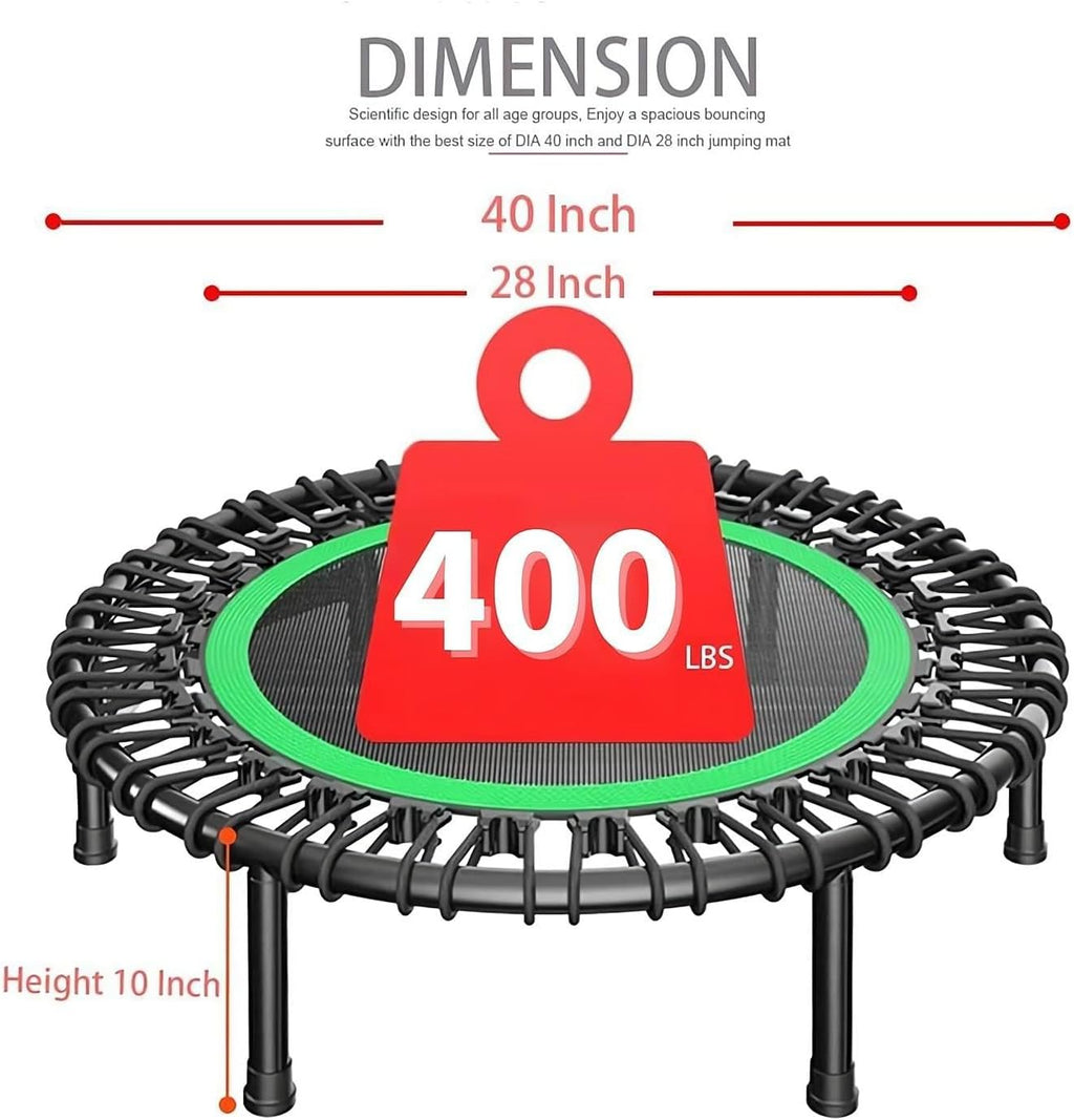 40 Inch Mini Trampoline with Safety Anti-Skid Pads (Light green) Z1376