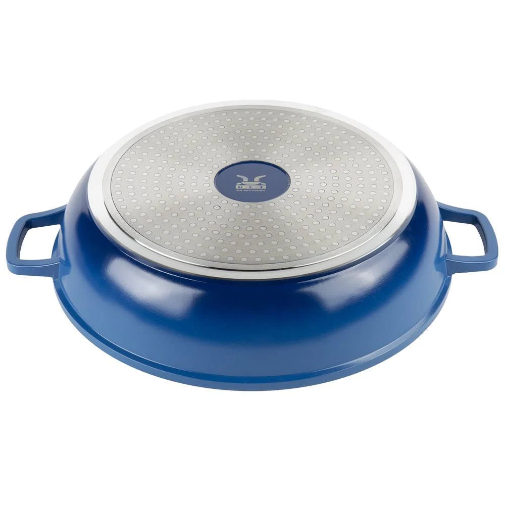 4.5 Quart Blue Cast Aluminum Braiser Pan U4416