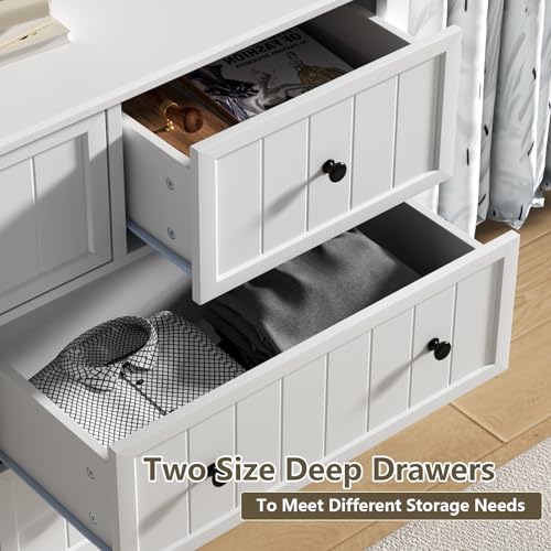 White 7 Drawer Dresser J1166