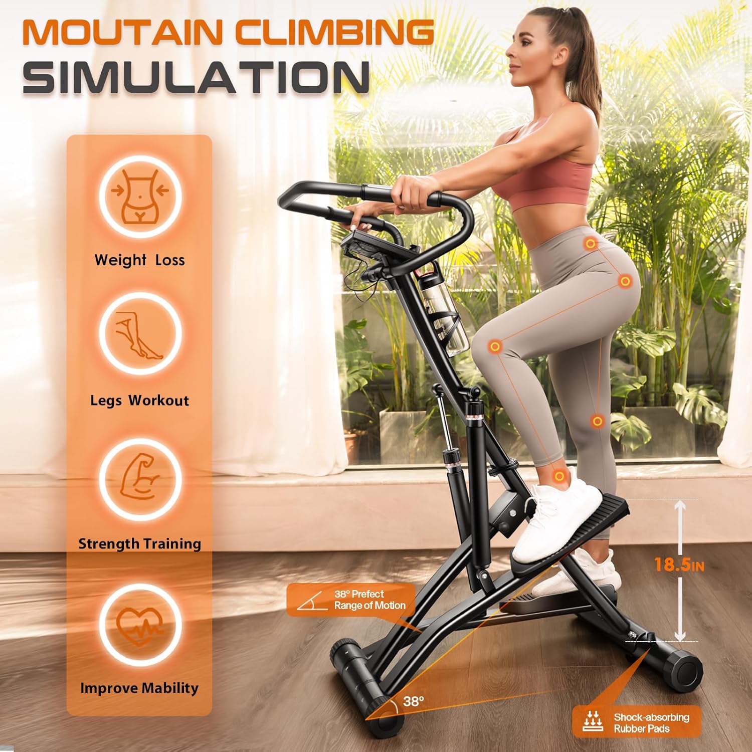 Hydraulic Fitness Stepper with 12 Level Hydraulic Cylinders K687