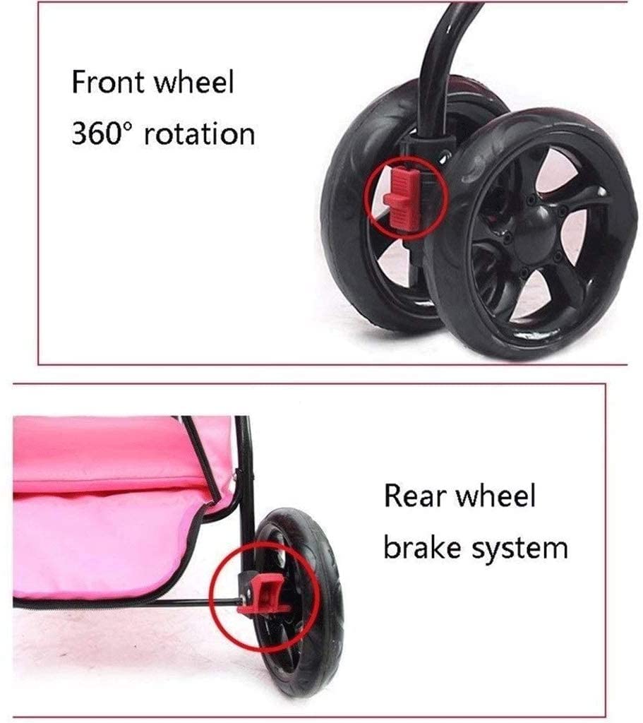 Double Dog Stroller Pet Stroller Outdoor Cart Dog Cat Carrier V781