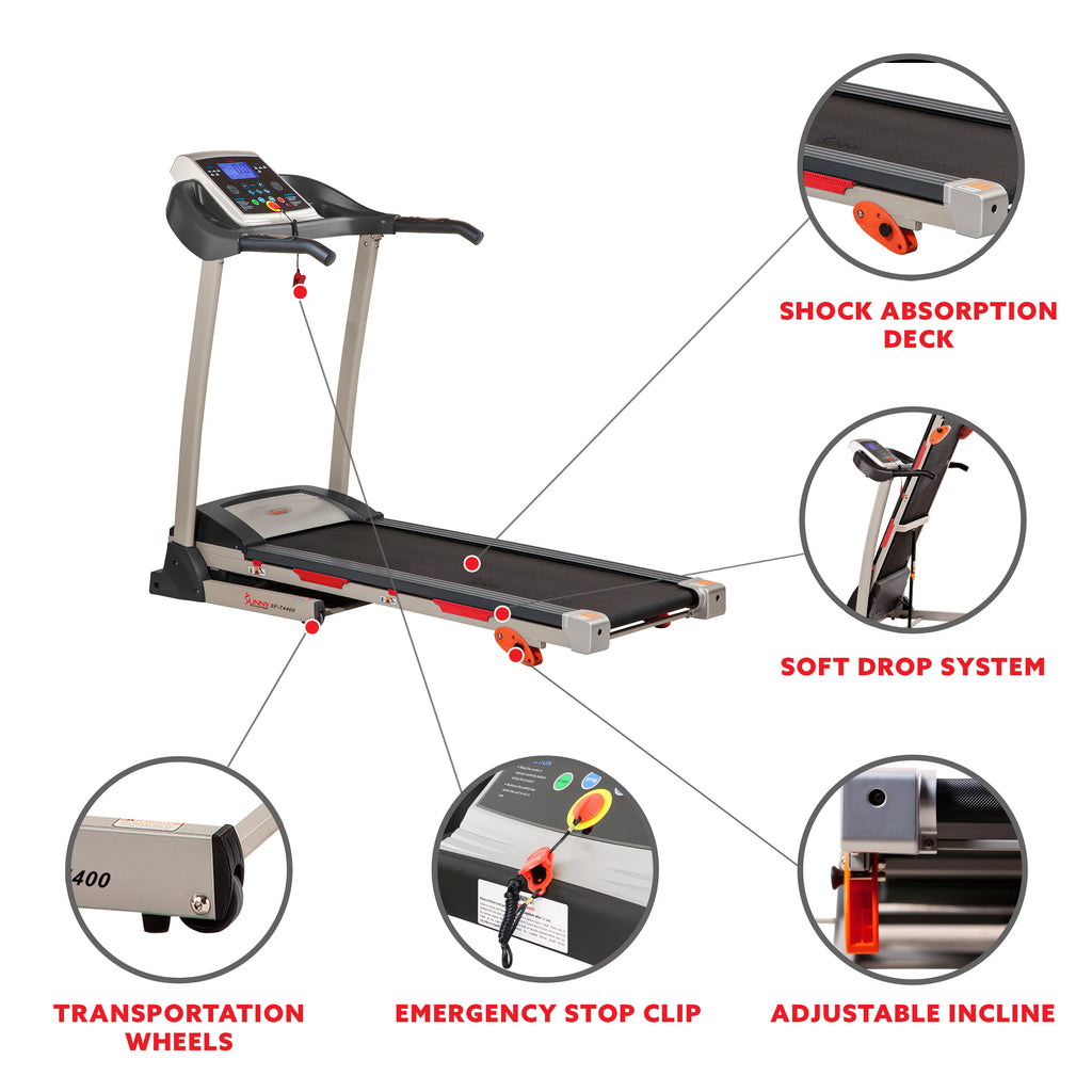 Manual Incline Folding Treadmill with Pulse Sensors LCD Monitor E28317