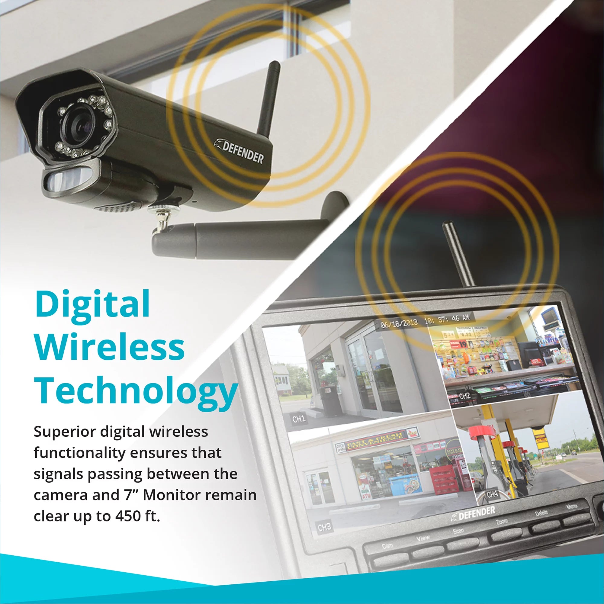 Security Camera System with 7 Display Monitor and 2 Night Vision Cameras, 32GB SD Card Recording A27109