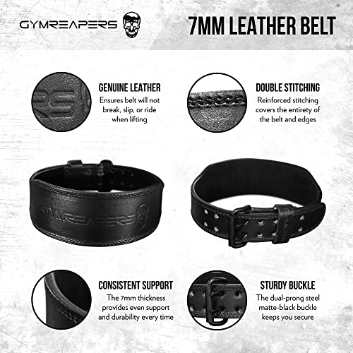 7MM Heavy Duty Pro Leather Weight Lifting Belt B4129