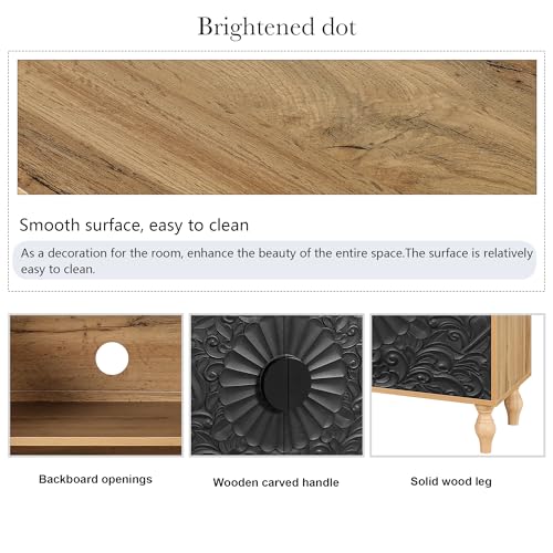 Black+White Wood Sideboard Buffet Cabinet with Storage S627