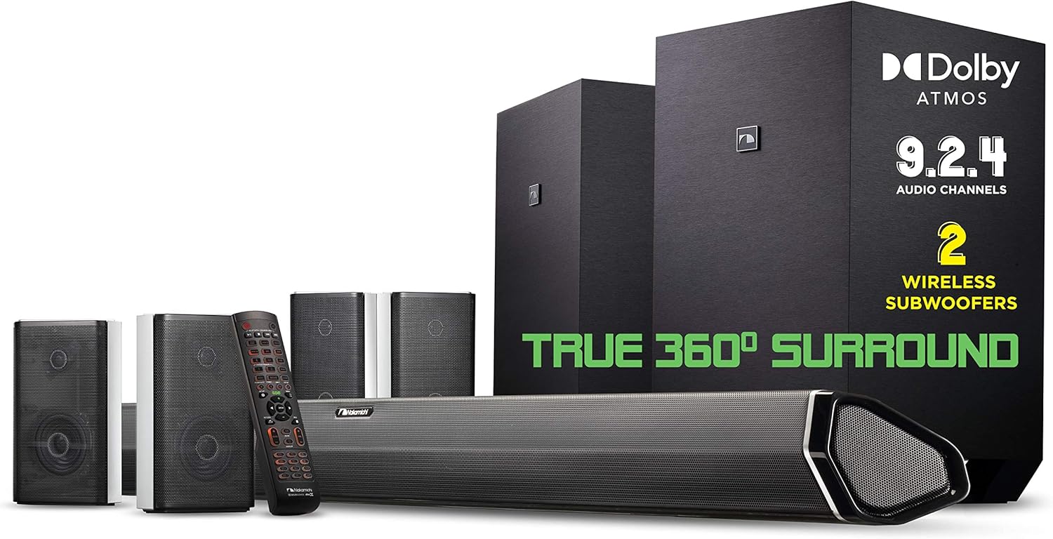 7.1.4 Channel 600W Soundbar with 8" Wireless Subwoofer and 2 Rear Surround Speakers M27609