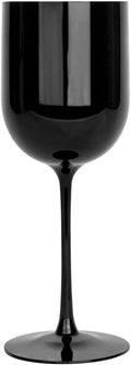 60 PACK Black Plastic Wine Glasses 12 oz Disposable Shatterproof Reusable M484