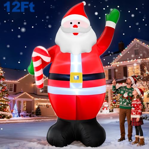 Giant Christmas Inflatables Santa Claus with Built-in LED Lights A9707