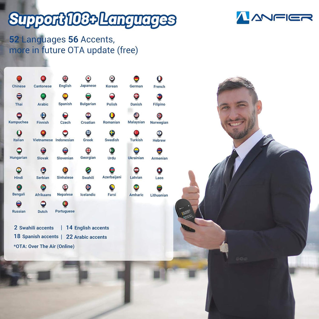 Black Pack of 2 Language Translator Device with 2.4 inch Touchscreen U32880