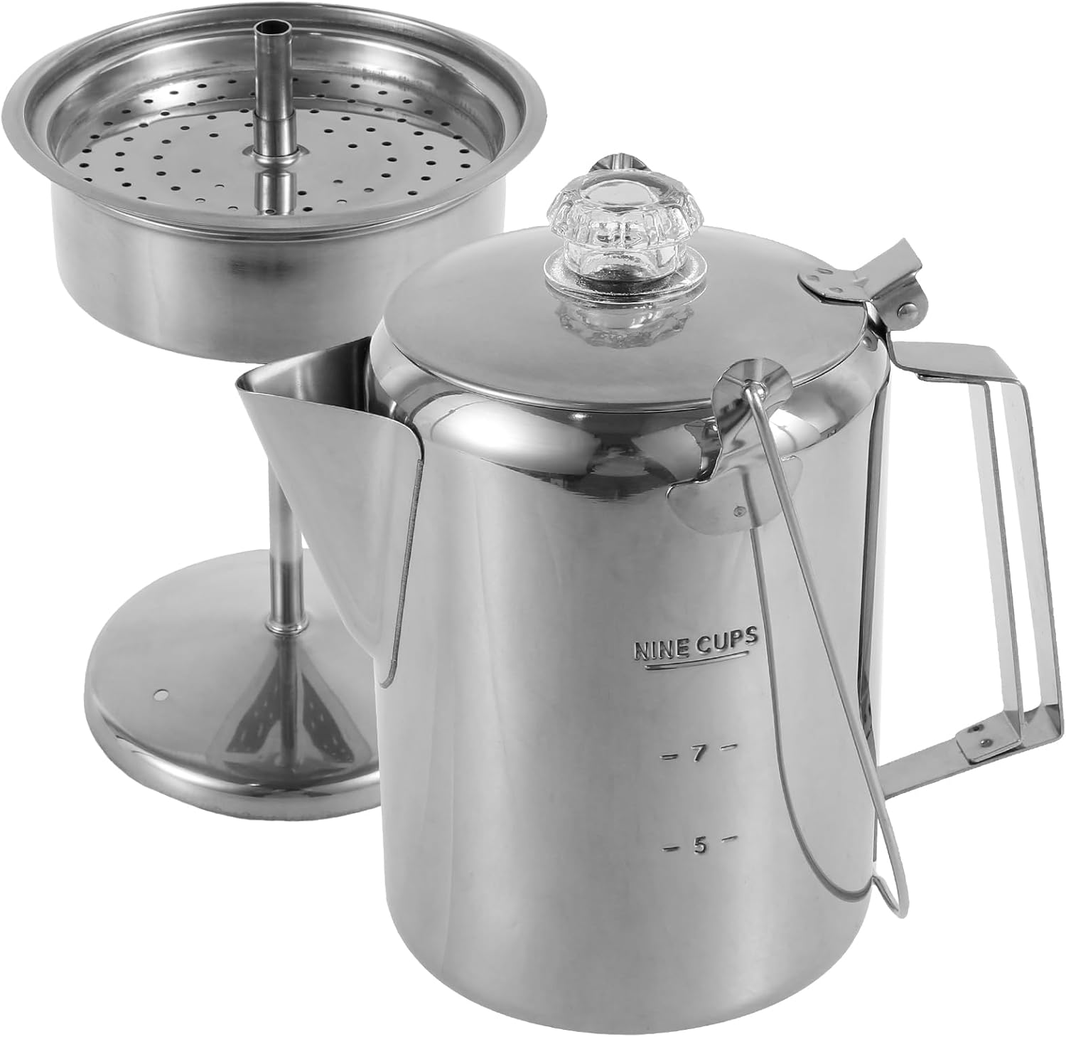 9 Cup Stainless Steel Camping Coffee Pot M2637