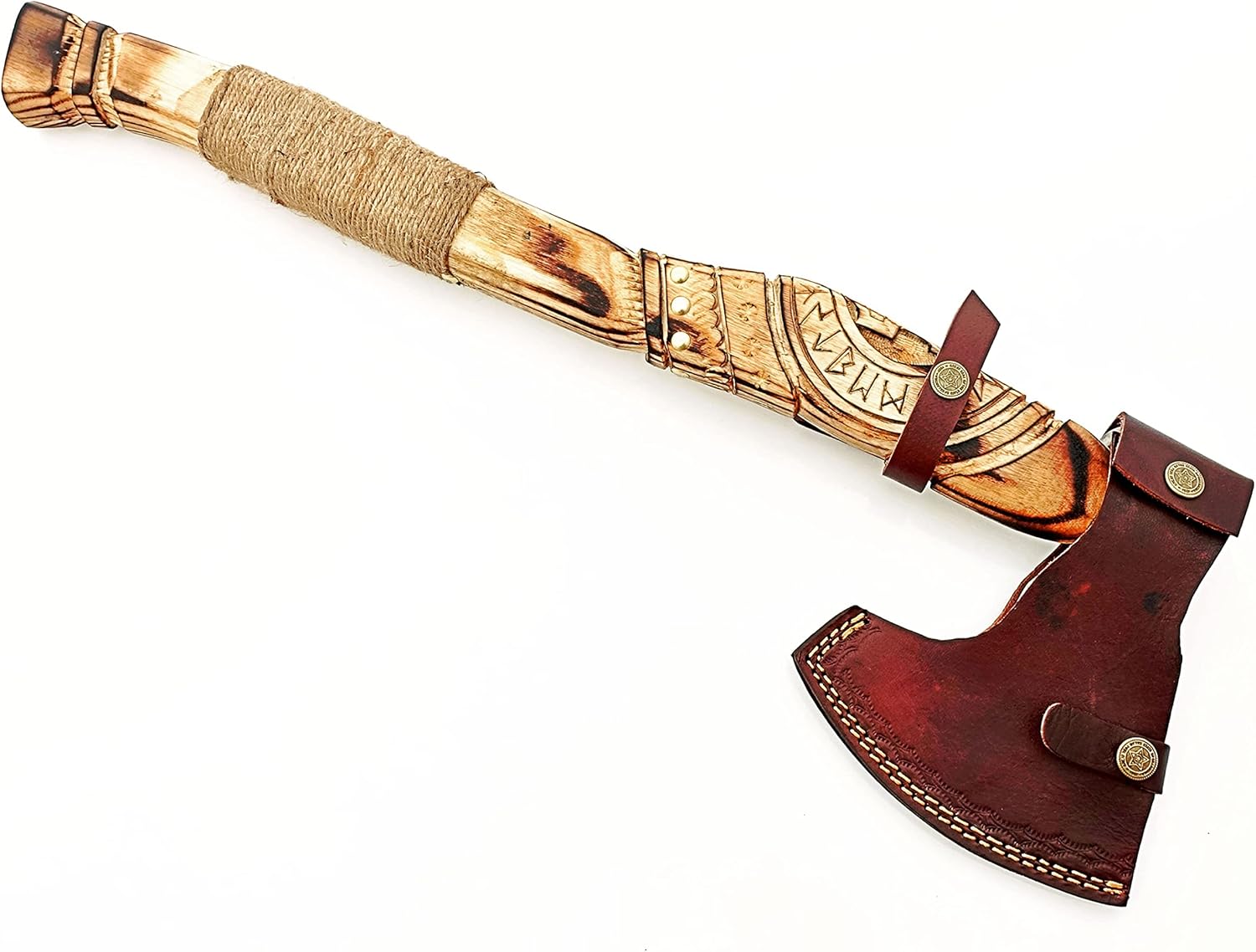 Forged Carbon Steel Viking Axe with Rose Wood Shaft T540781