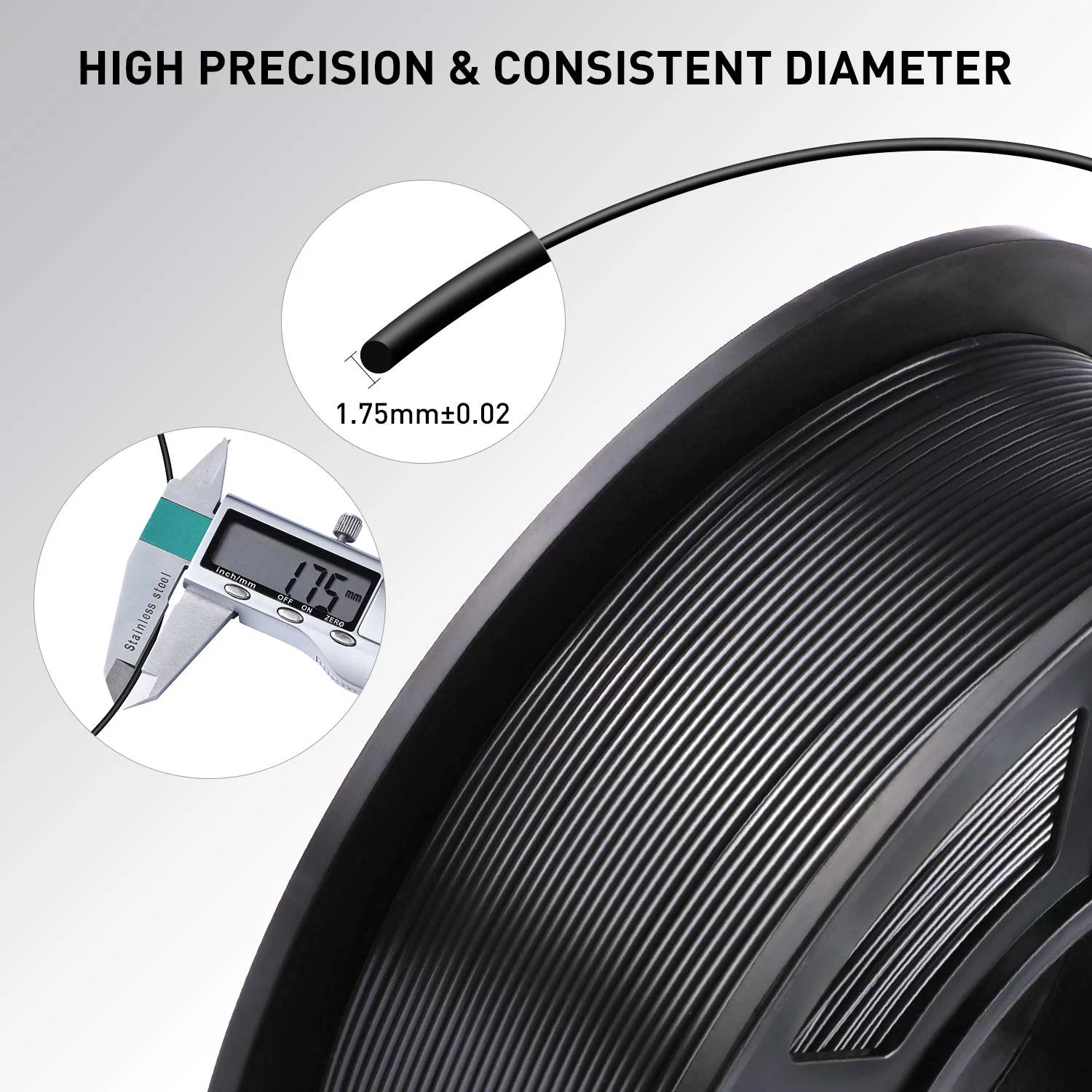 Black FDM 3D Printer with 1 kg PLA O17831