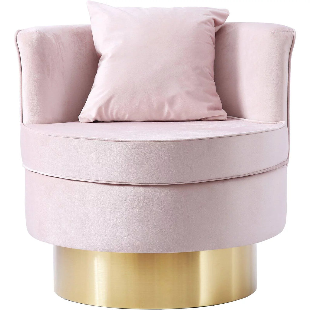 Cognac Velvet Swivel Accent Chair J168