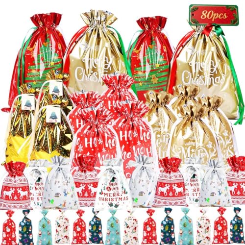 80PCS Christmas Gift Bags Set Q354