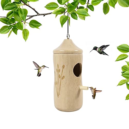 Wooden Hummingbird House for Outside Hanging 4.7 Inch I22256