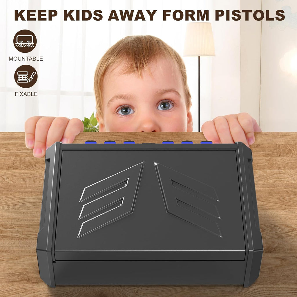 All Metal Quick-Access Pistol Safe with Fingerprint Lock and Key Pad Y4944
