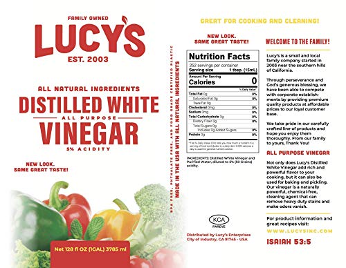 Natural Distilled White Vinegar, 1 Gallon (128 oz) - 5% Acidity A459