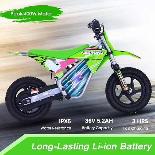 Blue 36V Electric Dirt Bike with 14'' Off-Road Knobby Tires H140418