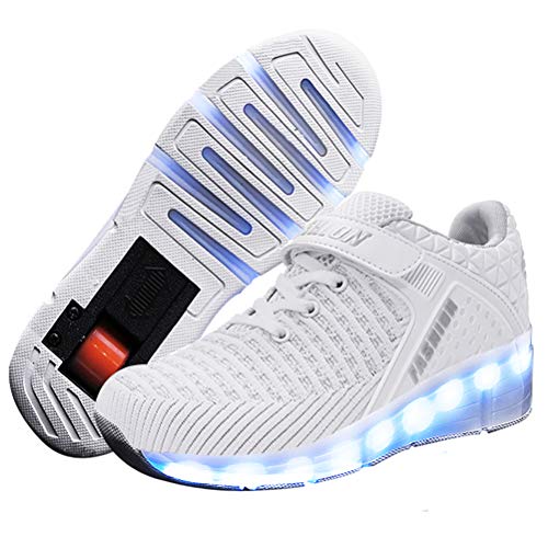 LED Light Up Roller Skate Shoes with Wheels USB Rechargeable Shoes X48126