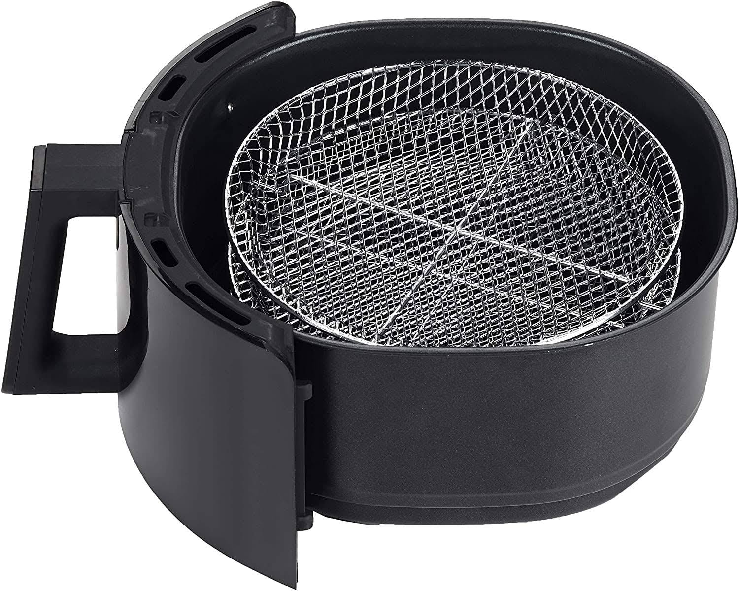 7 qt Electric Air Fryer with Dehydrator Black Silver D19626