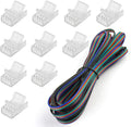10 Pack 4 Pin LED Connector for 10mm RGB 5050 LED Strip Lights with 16.4ft Extension Cable C967